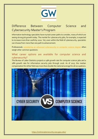 Difference Between Computer Science and Cybersecurity Master’s Program