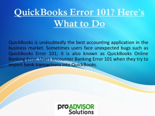 QuickBooks Error 101 ! Here's What to Do