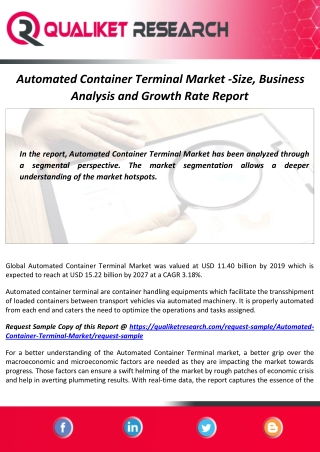 Automated Container Terminal Market Size, Share and Analysis Report to 2027