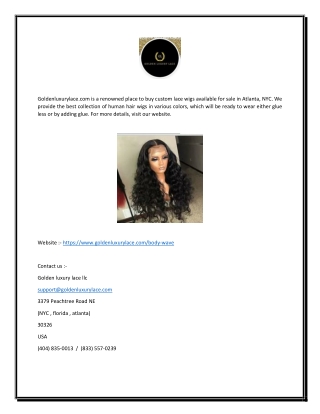 Custom Lace Wigs for Women in NYC | Goldenluxurylace.com