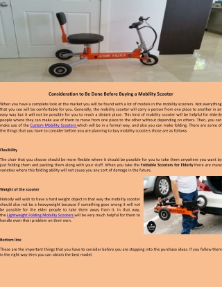 Custom Mobility Scooters