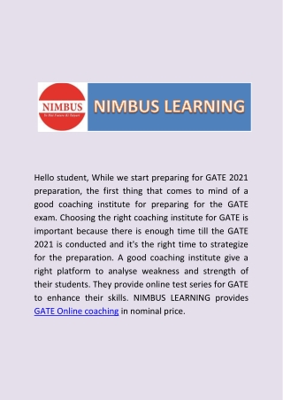 Best GATE online coaching classes for students