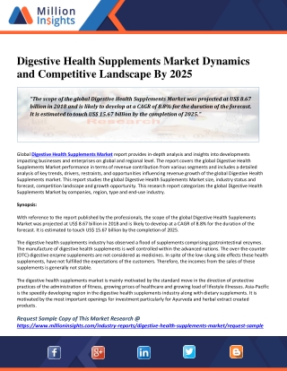 Digestive Health Supplements Market Dynamics and Competitive Landscape By 2025