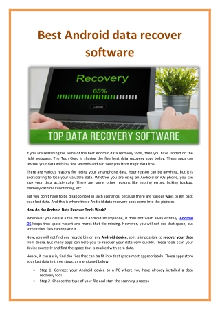 Android data recover software