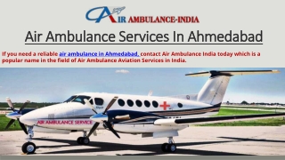 Air Ambulance Services in Ahmedabad