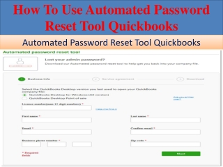 How To Use Automated Password Reset Tool Quickbooks