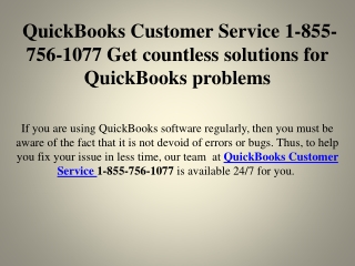 1-855-756-1077 ,Quickbooks Customer Service