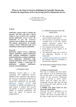 Steps involved in publishing the scientific manuscript
