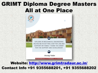 GRIMT Diploma Degree Masters All at One Place - Polytechnic College in Haryana