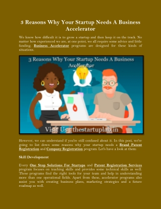 3 Reasons Why Your Startup Needs A Business Accelerator