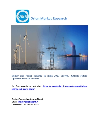Energy and Power Industry in India 2020 Growth, Outlook, Future Opportunities
