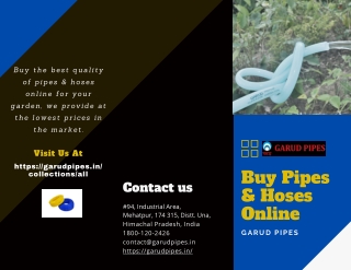 Buy Your Favourite Pipes & Hoses Online