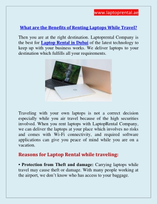 What are the Benefits of Renting Laptops While Travel?