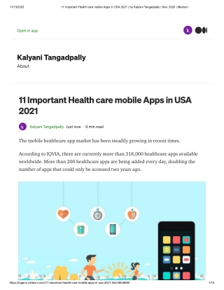 11 Important Health care mobile Apps in USA 2021