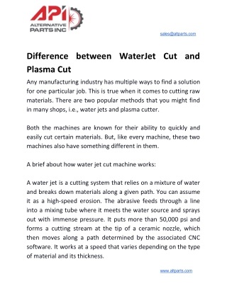 Difference Between WaterJet Cut and Plasma Cut