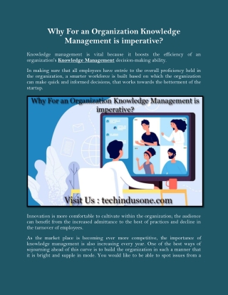 Why For an Organization Knowledge Management is imperative?