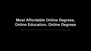 Most Affordable Online Degrees, Online Education, Online Degrees