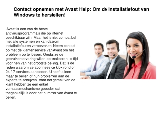 Contact avast nederland