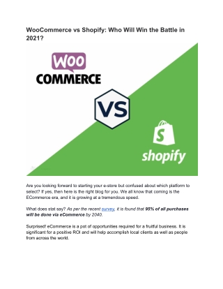 WooCommerce vs Shopify: Who Will Win the Battle in 2021