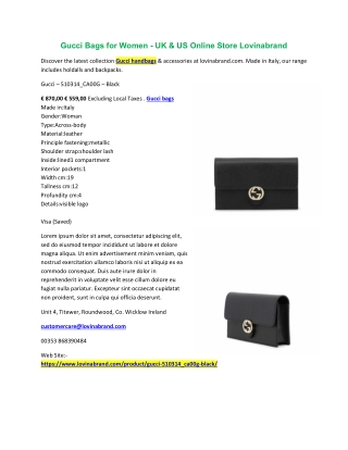 Gucci Bags for Women - UK & US Online Store Lovinabrand