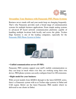 Streamline Your Business With Panasonic PBX Phone Systems