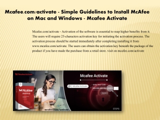 Mcafee.com/activate - Simple Guidelines to Install McAfee on Mac and Windows - Mcafee Activate