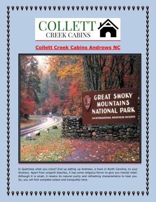 Collett Creek Cabins Andrews NC