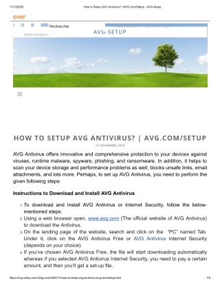 How to Setup AVG Antivirus? | AVG.com/Setup