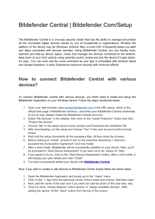 Bitdefender Central _ Bitdefender.com/Setup