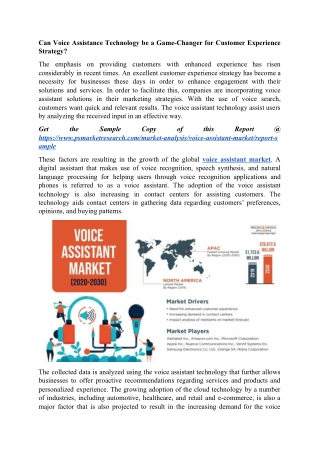 Voice Assistant Market Share, Strategies, Emerging Technologies, Growth Rate Analysis, Trends and Forecast