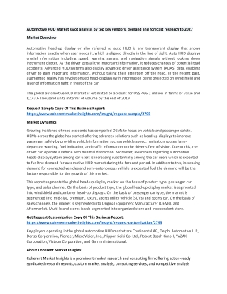 Automotive HUD Market swot analysis by top key vendors, demand and forecast research to 2027
