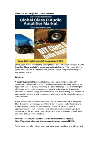 Global Class D Audio Amplifier Market Research Report Forecast 2025