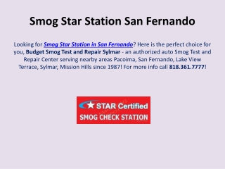 Smog Star Station San Fernando