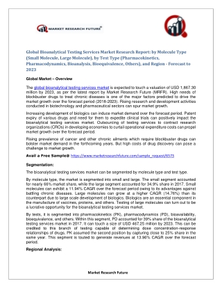 Bioanalytical Testing Services Market research Report – Forecast to 2023 - Shortcut