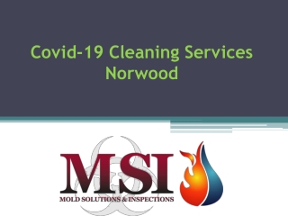 Covid-19 Cleaning Services Norwood