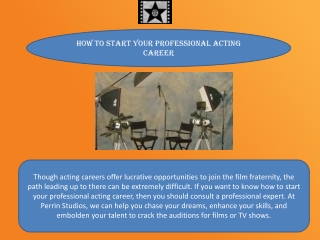 How to Start Your Professional Acting Career