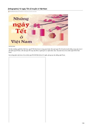[Infographic] 12 ngày Tết cổ truyền ở Việt Nam