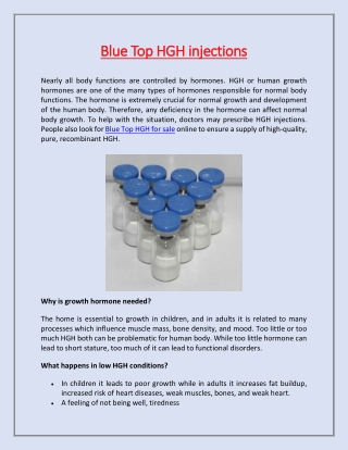 Blue Top HGH injections