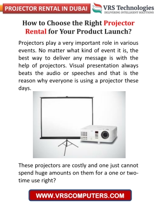 Right Projector Rental for Your Product Launch in Dubai