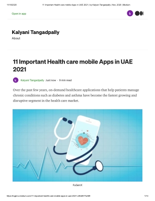 11 important health care mobile apps in UAE 2021