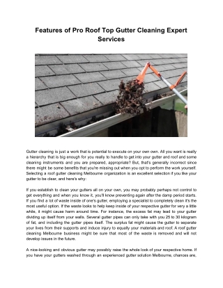 Gutter Cleaning Melbourne Wide vic