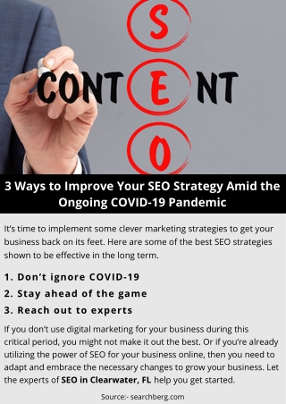 3 Ways to Improve Your SEO Strategy Amid the Ongoing COVID-19 Pandemic