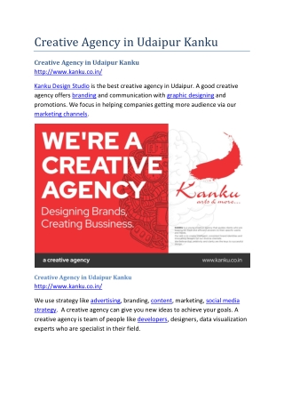 Creative Agency in Udaipur Kanku