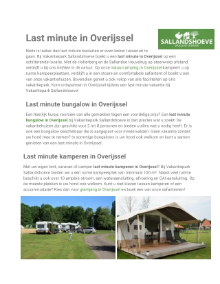 Last minute Overijssel