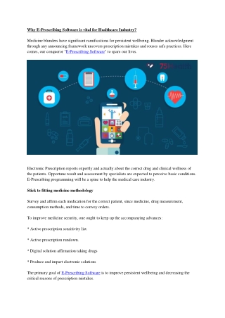 Why E-Prescribing Software is vital for Healthcare Industry?