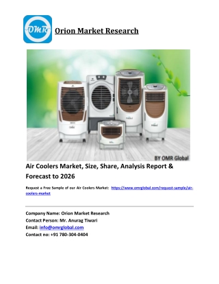 Air Coolers Market Trends, Size, Competitive Analysis and Forecast 2020-2026