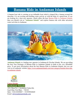 Banana Ride in Andaman Islands