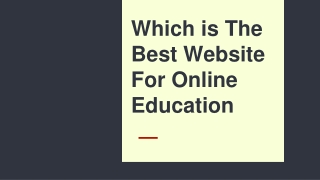 What is Online Education?