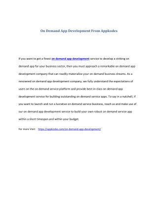 On demand app development - Appkodes