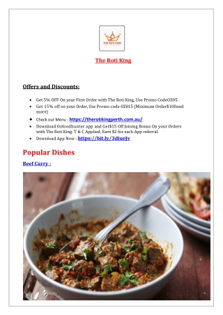 The Roti King - Mauritian restaurant perth takeaway, WA - 5% Off